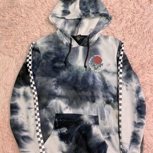 GOOD VIBES ONLY HOODIE with SKULL HAND & ROSE